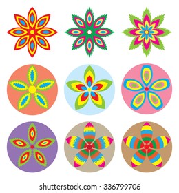Flower icon set, vector flower logo icon collection 