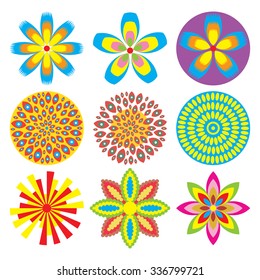 Flower icon set, vector flower logo icon collection 