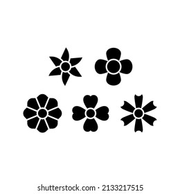 Flower Icon Set Vector Symbol Design Illustration