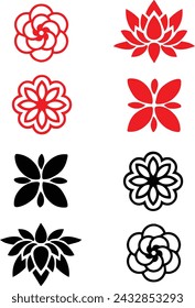 Flower icon set - Set of Vectorized Flowers.