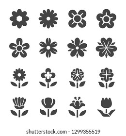 flower icon set,vector and illustration