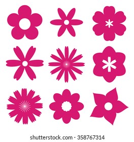 Flower icon set,white background