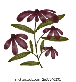 flower icon with several dark purple stems