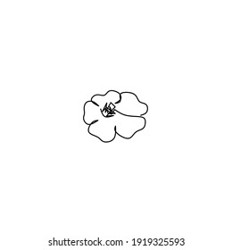 Flower icon sign, continuous line drawing of floral, object one line, vector illustration
