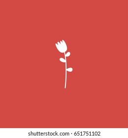 flower icon. sign design. red background