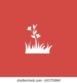 flower icon. sign design. red background