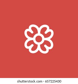 flower icon. sign design. red background