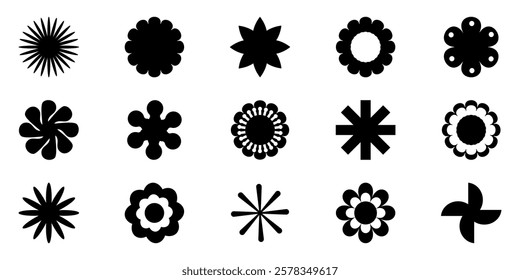 Flower icon,  silhouette design vector flowers pot icon, black and white illustration, isolated on white background.