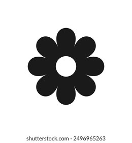Flower Icon silhouette in trendy flat style isolated on white background. Spring symbol for your website design, logo, app, UI. Vector illustration.