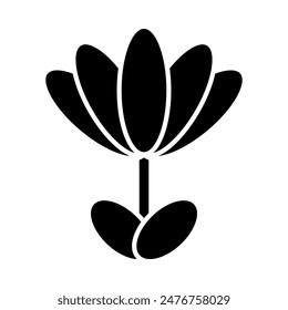 flower icon, silhouette vector isolated on white background. simple and modern design
