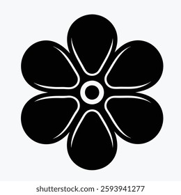 Flower icon silhouette vector on white background