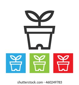 Flower icon. Simple abstract logo of flower isolated on white background. Flat vector illustration.
