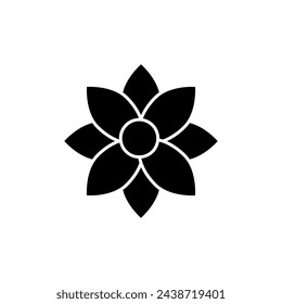 Flower icon simple flat black illustration on white background..eps