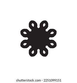 Blumensymbol. Einfaches Blumenladen-Plakathintergrund-Symbol. Design-Element des Blumenmarken-Logos. Blumendruck T-Shirt. Vektorgrafik für Aufkleber.