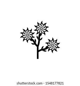 flower Icon. Simple web black icon, can be used as web element icon on white background