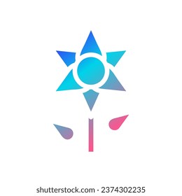 Flower icon solid gradient red purple blue colour mother day illustration vector element and symbol perfect.