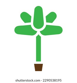 flower icon solid green brown colour easter illustration vector element and symbol perfect. Icon sign from modern collection for web.