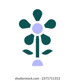 Flower icon solid green purple colour easter illustration vector element and symbol perfect.