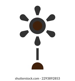 flower icon solid grey brown colour easter illustration vector element and symbol perfect. Icon sign from modern collection for web.