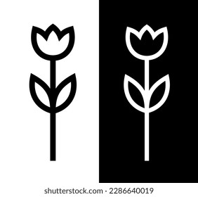 Flower icon. Stylized tulip. Symbol of spring, beauty and holiday.