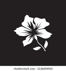 Flower icon and symbol with black background