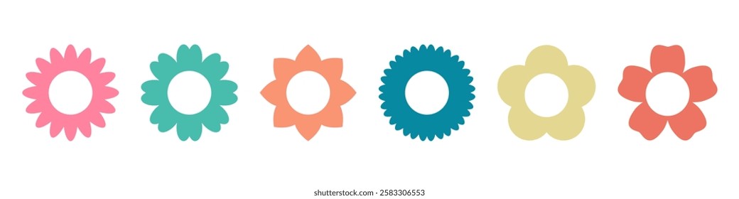 Flower icon symbol set simple design