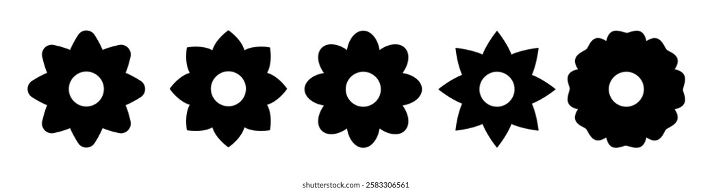 Flower icon symbol set simple design