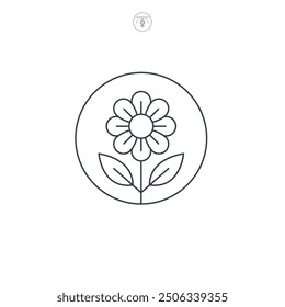 Flower icon symbol vector illustration isolated on white background