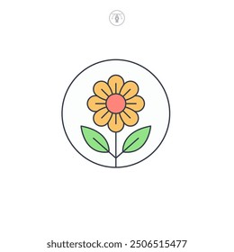 Flower icon symbol vector illustration isolated on white background