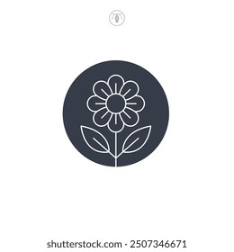 Flower icon symbol vector illustration isolated on white background