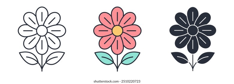 Flower icon symbol vector illustration isolated on white background