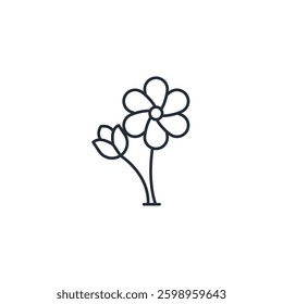 Flower icon symbol vector sign isolated on white background illustration for graphic and web design