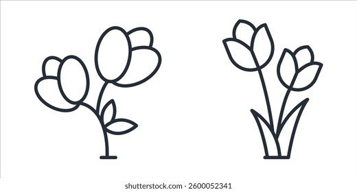 Flower icon symbol vector sign isolated on white background illustration for graphic and web design
