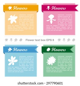 Flower icon text boxes vector design.