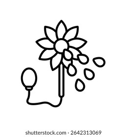 Ícone de flor que pode borrifar água para pegadinha
