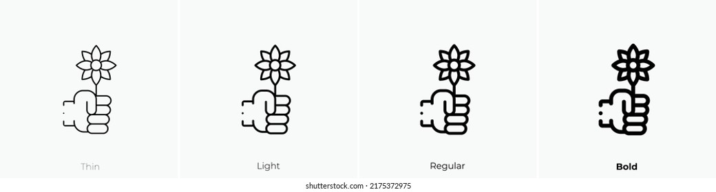 flower icon. Thin, Light Regular And Bold style design isolated on white background