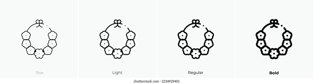 flower icon. Thin, Light Regular And Bold style design isolated on white background