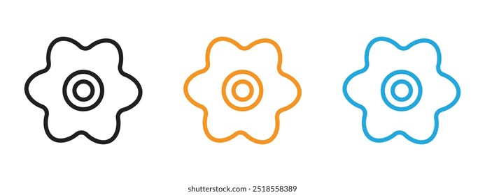 Conjunto de ilustración de línea delgada de icono de flor