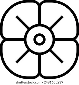 icono de flor. Diseño de estilo lineal delgado aislado sobre fondo blanco