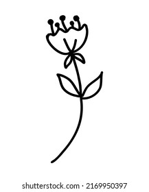 Blumensymbol. Trendy Kontur Vektorgrafik von Blumen für Webseiten und mobile Anwendungen. Umrisszeichnung des botanischen Logos Dünner Linienstil.