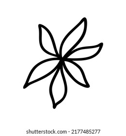 Icono de flor. Ilustración vectorial de contorno de moda de flor para sitios web y aplicaciones móviles. Dibujo botánico del contorno del logo. Estilo de garabato delgado.