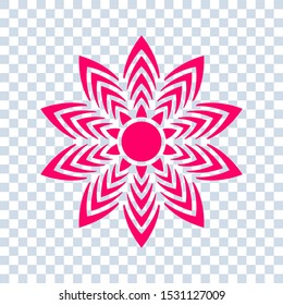 Flower icon trendy design template on white background. Abstract mandala graphic design. coloring book