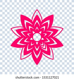 Flower icon trendy design template on white background. Abstract mandala graphic design. coloring book