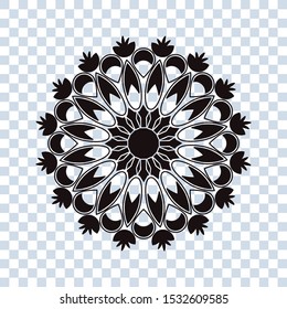 Flower icon trendy design template on white background. Abstract mandala graphic design. coloring book