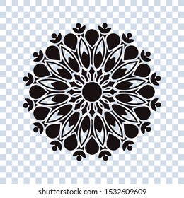 Flower icon trendy design template on white background. Abstract mandala graphic design. coloring book