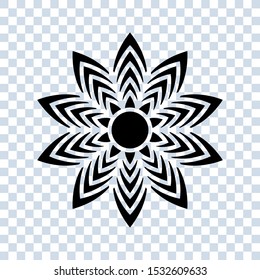 Flower icon trendy design template on white background. Abstract mandala graphic design. coloring book