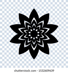 Flower icon trendy design template on white background. Abstract mandala graphic design. coloring book
