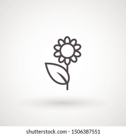 Flower Icon in trendy flat style isolated on white background. Spring symbol for your web site design, logo, app, UI. Vector illustration.