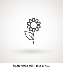 Flower Icon in trendy flat style isolated on white background. Spring symbol for your web site design, logo, app, UI. Vector illustration.