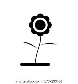 Icono de flor, en estilo plano de moda